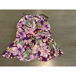 purple floral ECO SWIM  swimsuit top tankini size 6